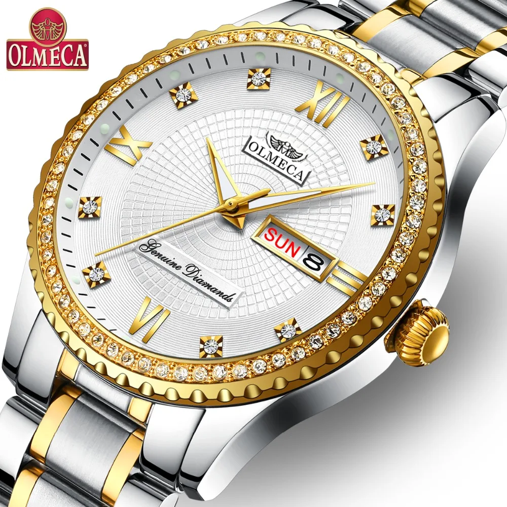 OLMECA Clock Men Watch Military Luxury Waterproof Watches Fashion Wrist Watch for Steel Relogio Masculino Chronograph Watches