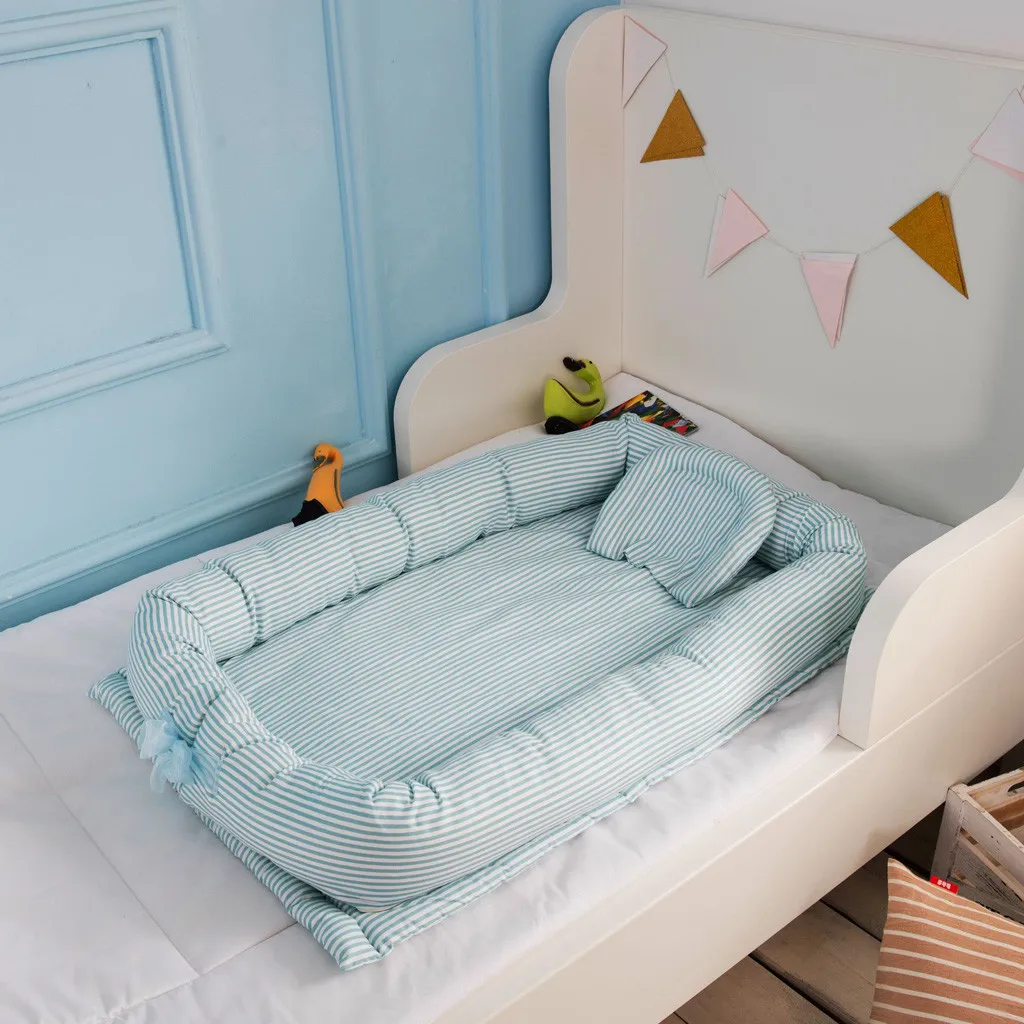 Детское спальное гнездо, кровать для новорожденных, переносная съемная и моющаяся кровать для малыша для детей, детская хлопковая колыбель, спальное место