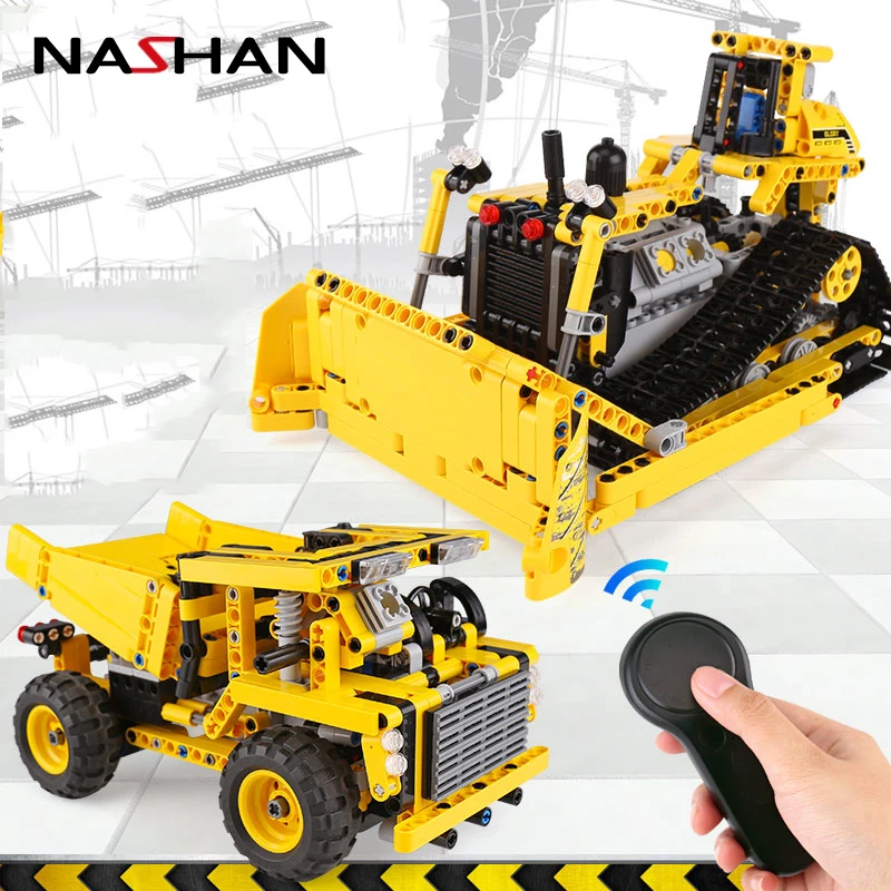 

RC Car Engineering Building Blocks Remote Control Toys Motorized Excavator Bricks Educational Brick for Children Birthday Gifts