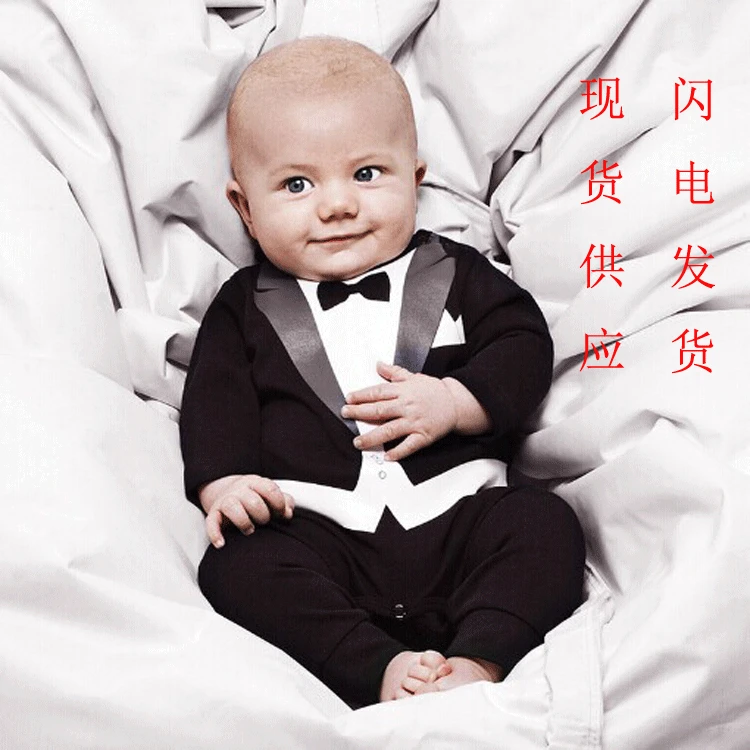 

Kaguster Baby boy romper rampers clothes Gentleman Spring Autumn long sleeve boss babyboy Erkek bebek tulum suit boy new born