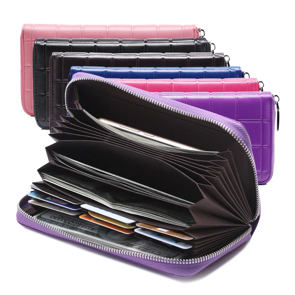 

Wallet Women Genuine Leather Credit Card Holder Purse Clutch Zippper Rfid Blocking Bags
