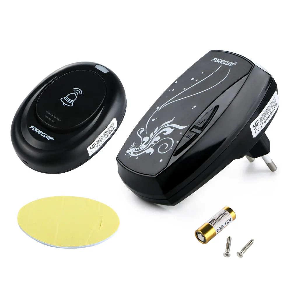 

2018 New Waterproof Wireless Doorbell+EU plug Receiver Remote Control Door Chime 36 Melody Set 4 gear volume control selection