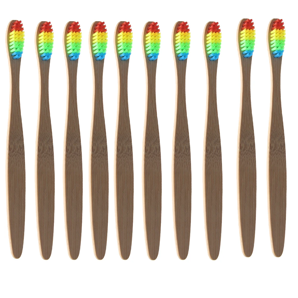 

Wholesale Natural 36pcs/set Bamboo Toothbrush Set Handle Nylon Hair Teeth Brush For Family Set Box Packaging