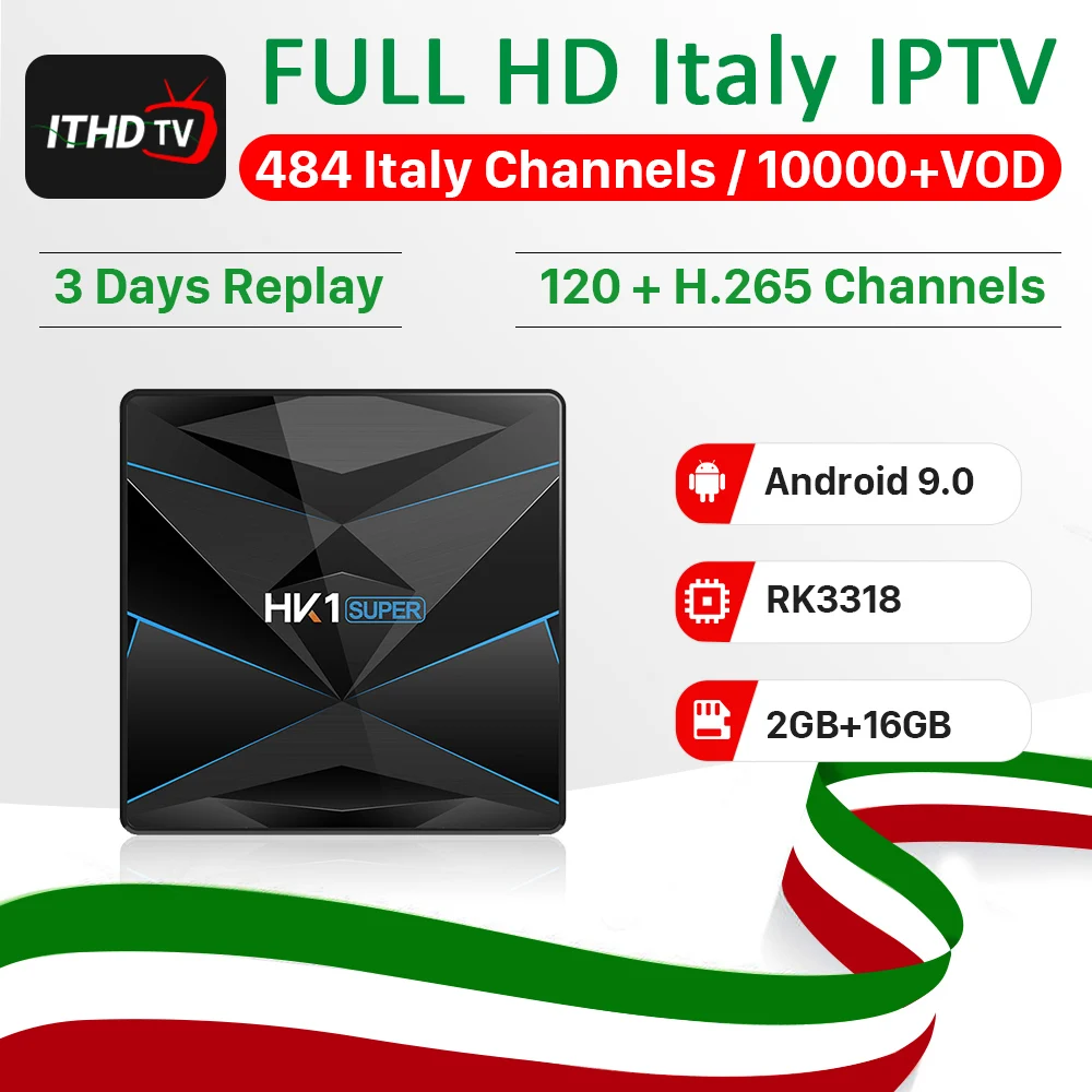 

IPTV Italy Arabic France IP TV Turkey Portugal Spain France IPTV Subscription Android 9.0 TV Box HK1 Super Italy IPTV Spain UAE