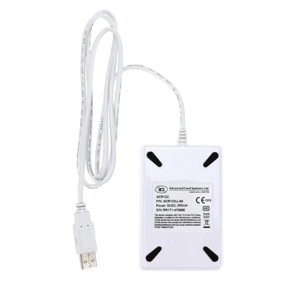  NFC ACR122U RFID lector de tarjetas inteligentes copiadora grabable clon software USB S50 1356 mhz 