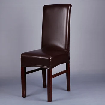

PU Leather Chair Cover Waterproof Oil Proof Chair Case Stretch Home Hotel Chair Covers Home Textiles Seat Covers