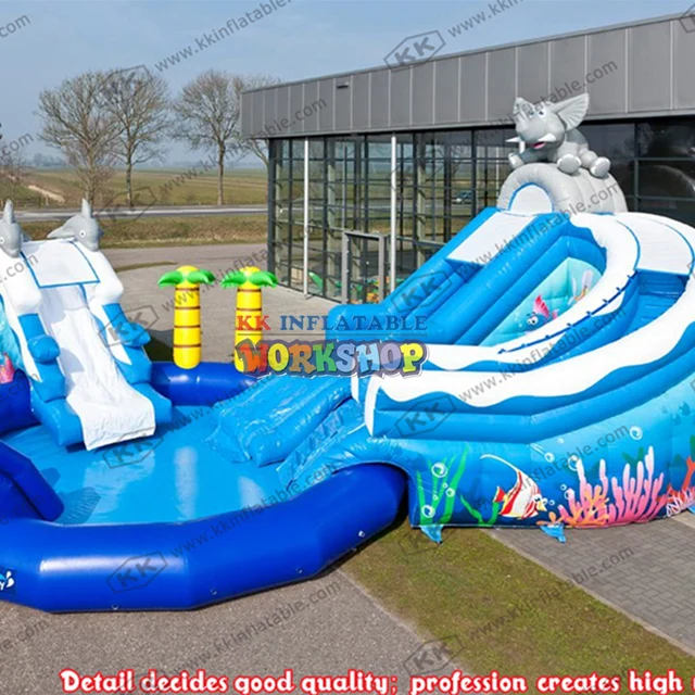 Environmentally friendly PVC Inflatable pool slide customization 1