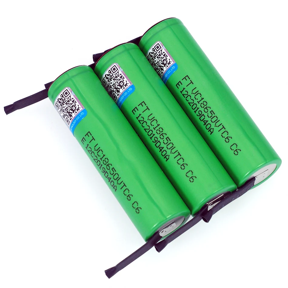 VariCore VTC6 3,7 V 3000 mAh 18650 литий-ионная аккумуляторная батарея 30A разрядка VC18650VTC6 батареи+ DIY никелевые листы