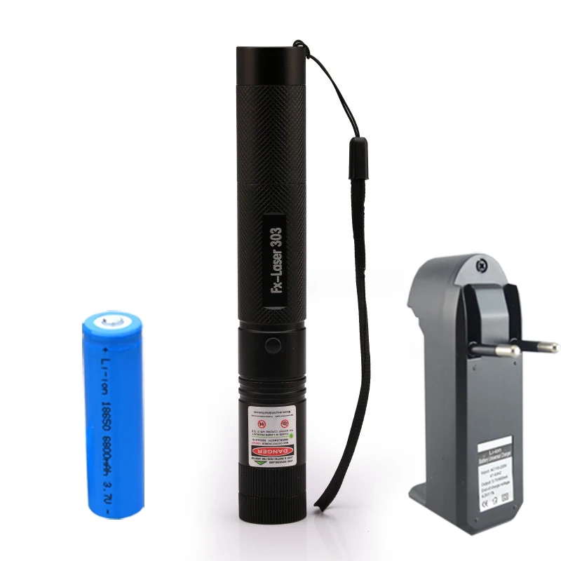 

Laser 303 High power 532nm Pointer Burning Match Laser 303 Pointer Pen with Safe Key Green Red laser + 18650 battery+charger