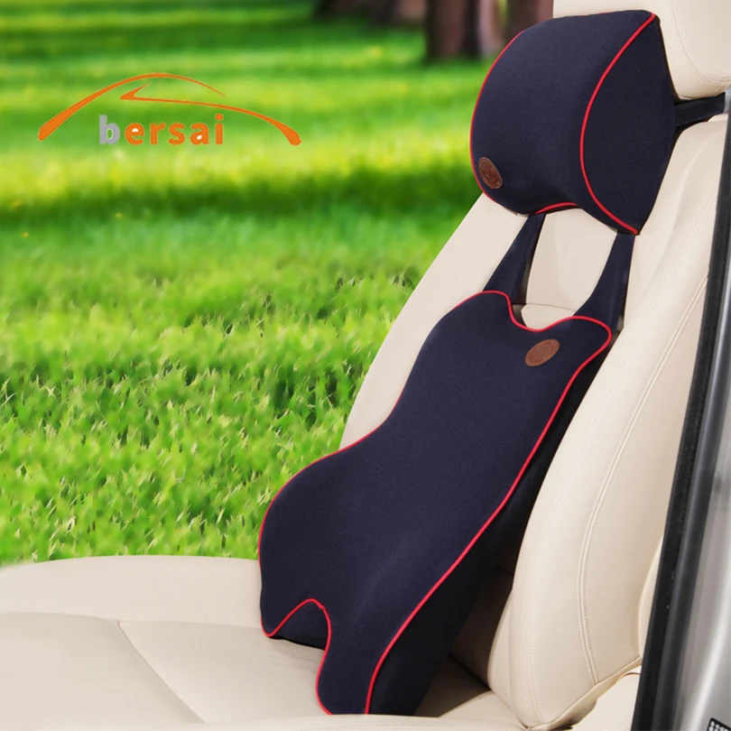 

solf Memory Cotton Car seat headrest car seat lumbar support Car styling For FIAT ABARTH OPEL LADA VOLVO TOYOTA Seat accessories