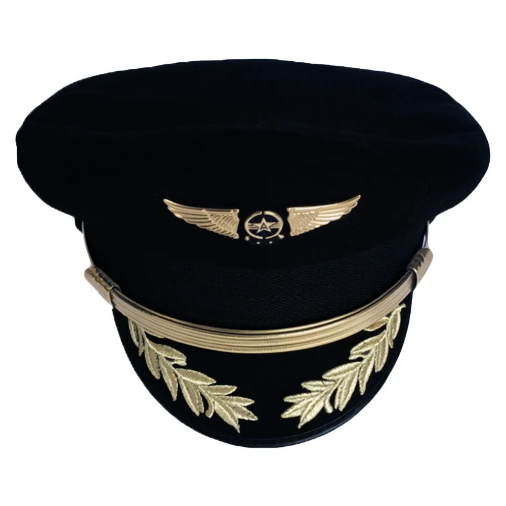 Baseball Cap Pilot Gold Embroidery Military Insignias Hats for Men & Women