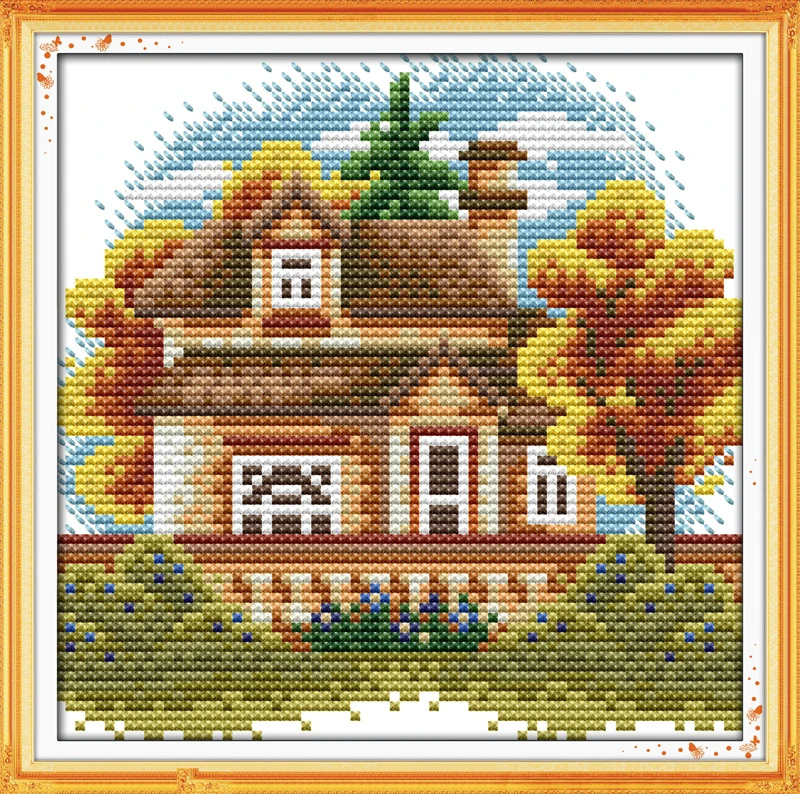 Вышивка крестом домики. Вышивка цветущий сад риолис. Вышивка крестиком дома. Вышитые домики крестом. Вышитые домики крестом.