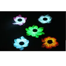 Высокий плавающий Лотос солнечной энергии Ночной светильник светодиодный энергосберегающий цветок лампа для сада бассейн пруд фонтан украшение LG66