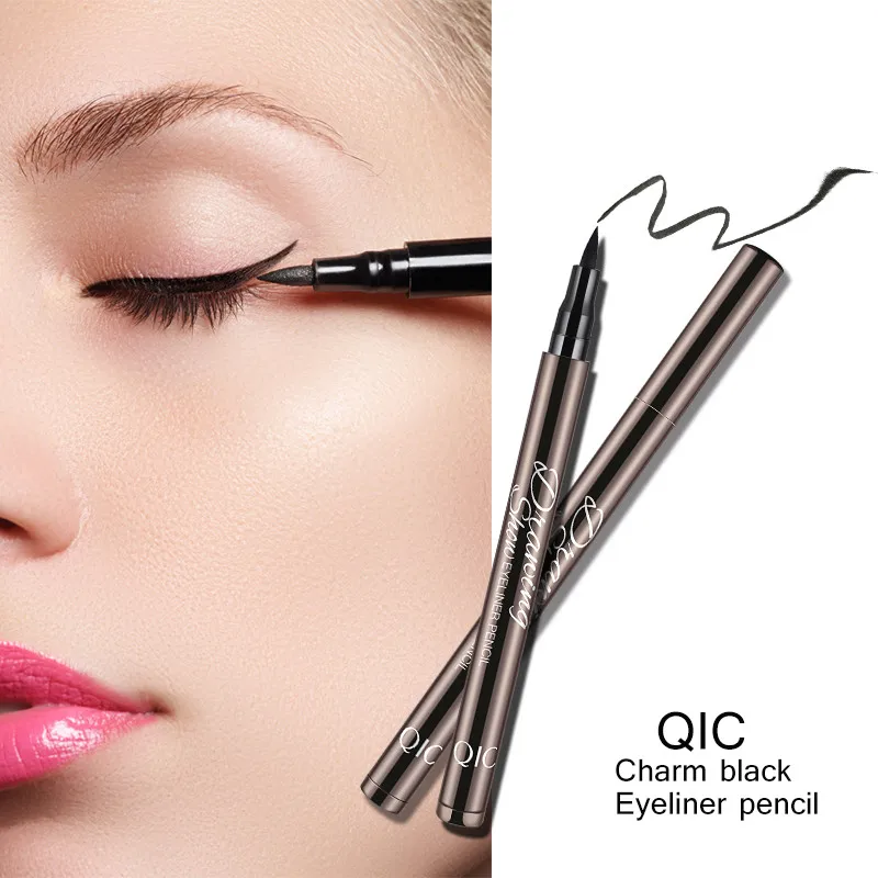 

1pcs Eyeliner Pen Waterproof and Sweat-proof Not Blooming Cool Black Fast-drying Smooth Eyeliner Pen Liquid Beauty Soft Sponge