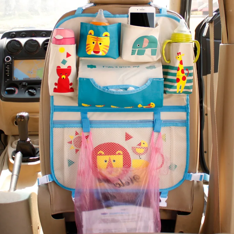 Koop Cartoon Auto Seat Terug Storage Hang Bag Organizer Auto styling Baby Product Varia Opbergen Opruimen Auto Interieur Accessoires