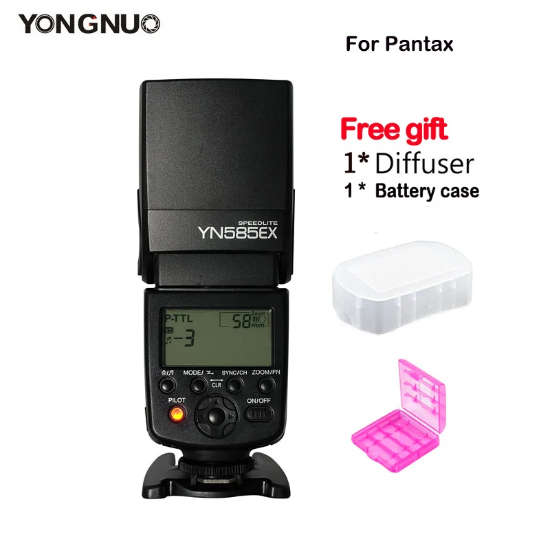 

New YONGNUO YN585EX P-TTL Wireless Sync TTL Flash Speedlite for Pentax K-70 K-50 K-1 K-S1 K-S2 645Z K-3 K-5 II K-30 DSLR Camera