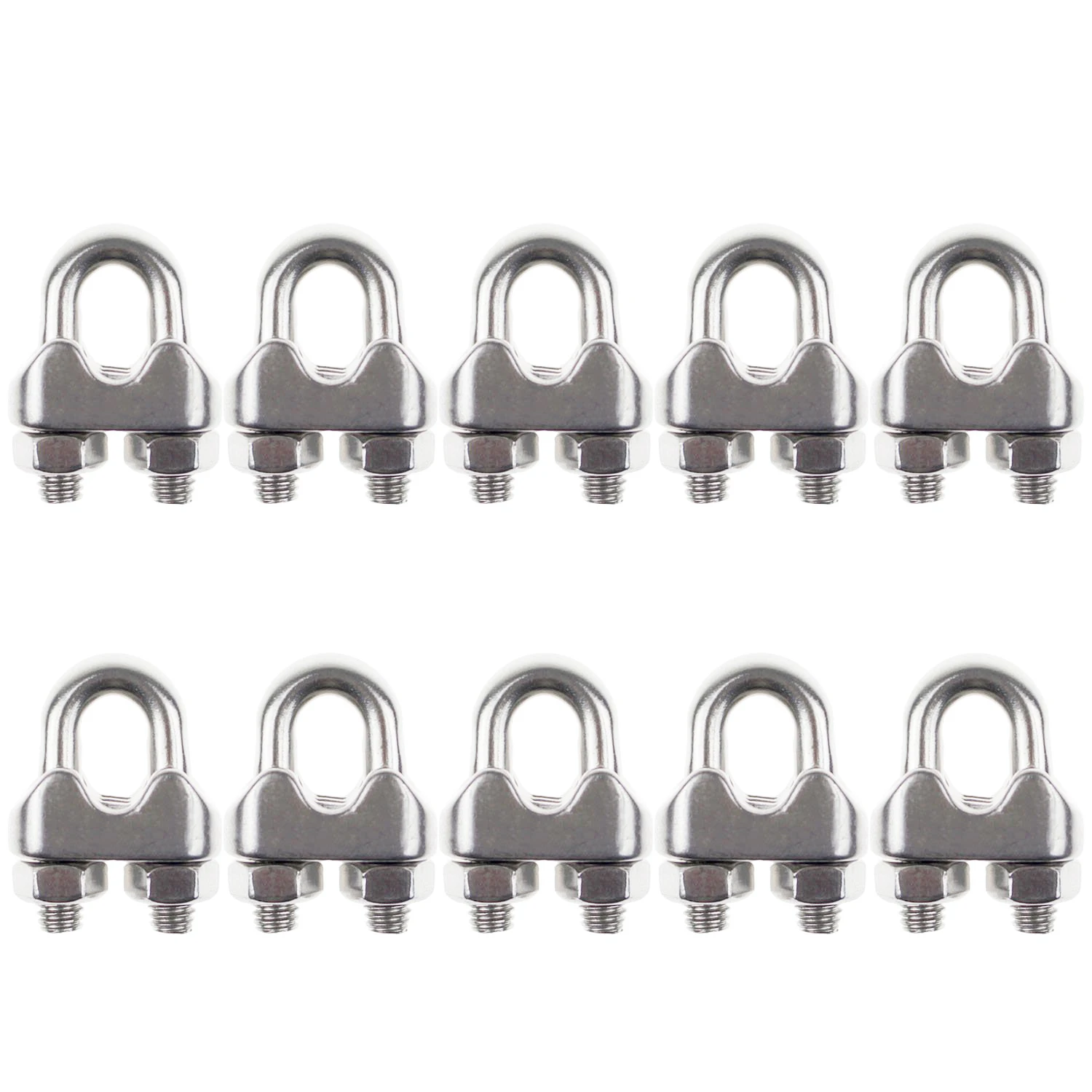 10Pcs Stainless Steel 2mm 1/16 Inch Wire Rope Clip Cable Clamp Fastener Silver Tone | Инструменты