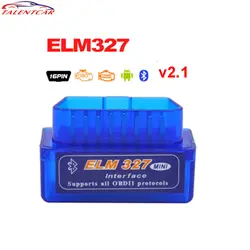 Самые низкие цены мини ELM327 V2.1 Bluetooth OBD2 OBDII сканер с многоязычным Поддержка почти OBD-II протоколы мини вяз 327 V2.1