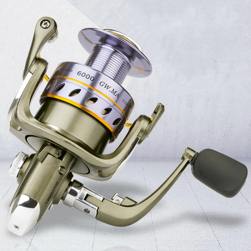  800-6000Series Pre-loading Spinning Wheel 6BB 5.14:1 Gear Ratio Metal Spinning Fishing Reel for Tel
