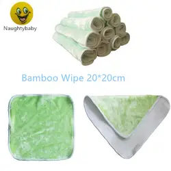 Naughtybaby Bamboo детские влажные салфетки, моющийся многоразовых слюны Полотенца салфетки, 20 см x 20 см, упаковка из 12 шт. ткань салфетки