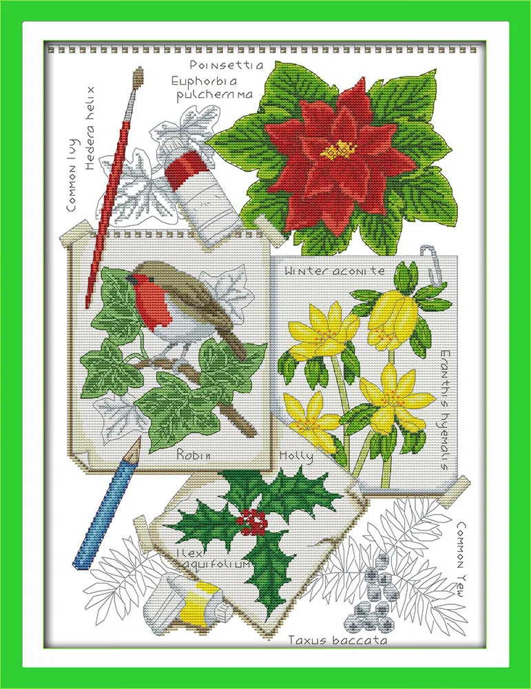 

Draw the winter Printed Canvas DMC Counted Cross Stitch Kits printed Cross-stitch set Embroidery Needlework