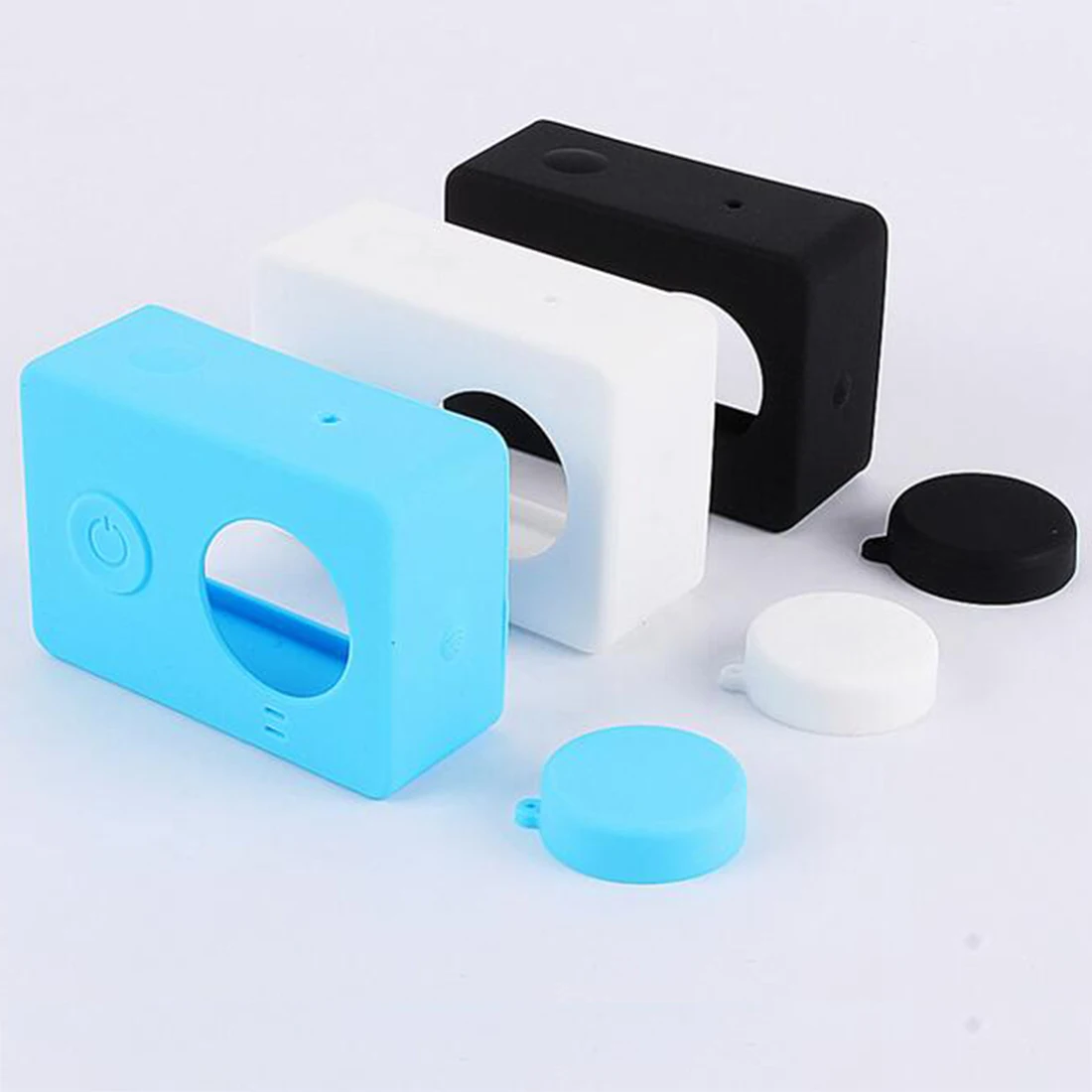 

Centechia Colorful Camera Case Silicone Rubber Skin Housing With Protective Lens Cover Cap For Xiaomi Yi Accessories