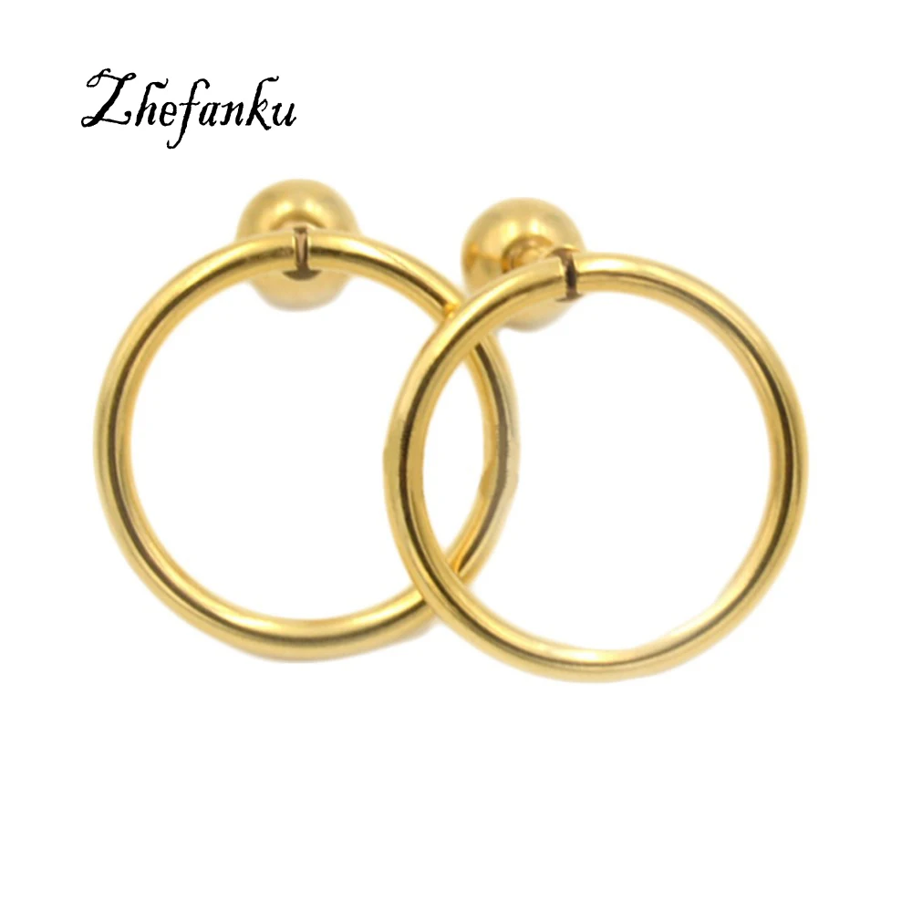 

Punk Medical Steel Earrings Simple Style Circle Stud Earring Fashion Ear Studs For Women