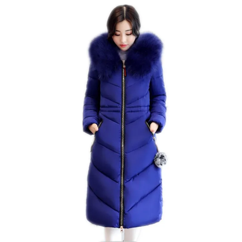 

Plus Size 6XL Winter Women Jacket 2019 Large Fur Collar Winter Coats Female Long Parkas Thicken Loose Cotton-Padded Jacket Q920
