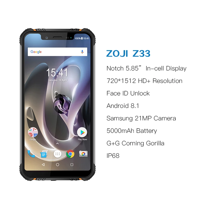  Global Version HOMTOM ZJI ZOJI Z33 IP68 Waterproof Smartphone 5.85