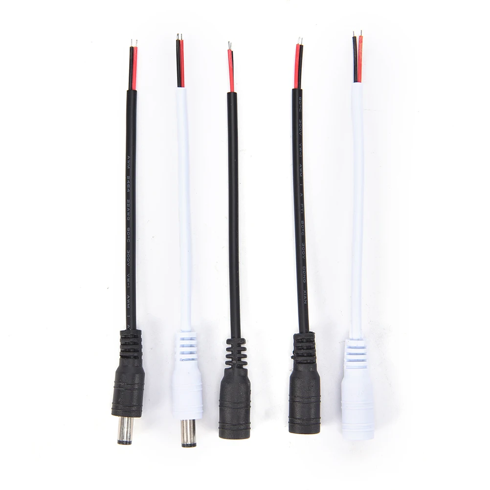

DC male and female head plug line 12v DC Power Connector Adapter lock buckle Power supply wiring connector line 5.5x2.1 1 Pcs