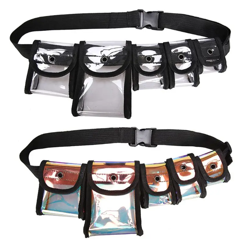 

Fashion Unisex Transparent Waist Bags Fanny Pack 2019 Men Women Shoulder Chest Bag Multi-pocket Mini Holographic Belt Bum Bag