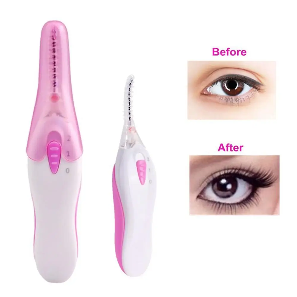 

Portable Pen Style Electric Upgrade Heated Eyelash Curler Long Lasting Eye lash Curler with LED Light Eye Curler Comb Kit