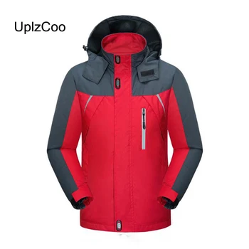 

UplzCoo 2019 Jacket Waterproof Windproof Spring Autumn Hooded Coat Men's Jackets Casual Mountaineering Sports Outwear 4XL FM122