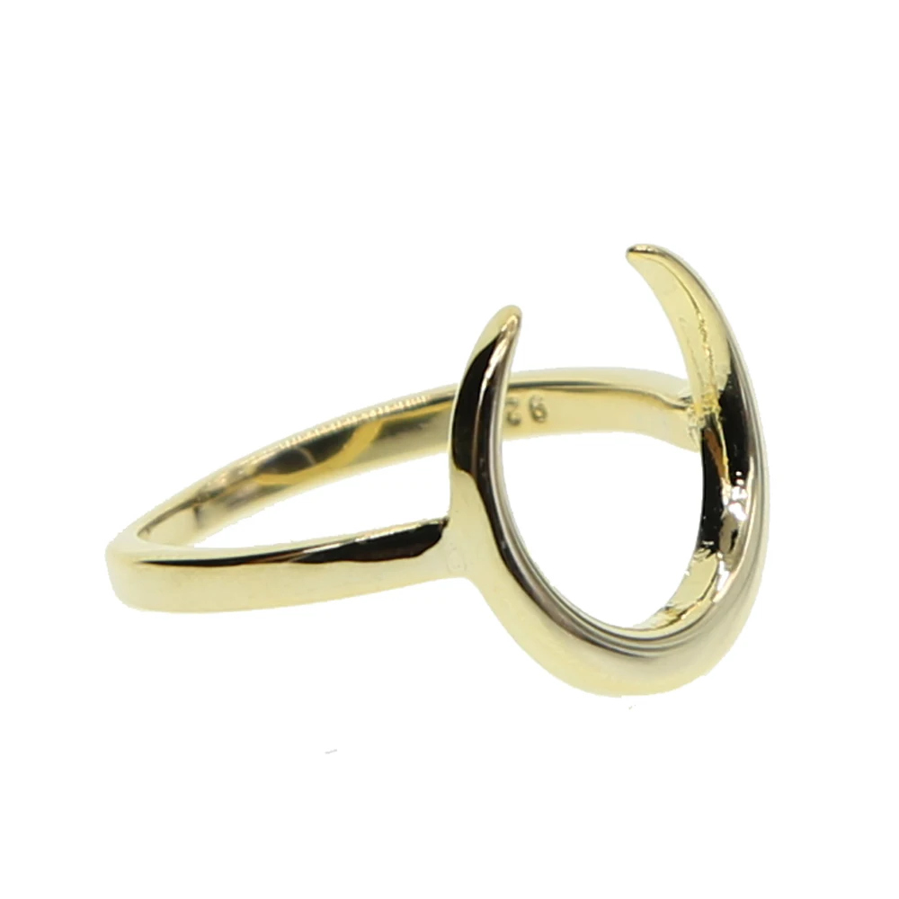 Позолоченное кольцо с лунным рогом наивысшего качества изысканное кольцо для женщин подарок без камня Простые Ювелирные изделия в стиле минимализма