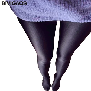 2018 Womens New Glossy Shiny Black Leggings Stovepipe Pants High Elastic Slim Legs Sexy Leggings Body Shaper Leggings For Women 2