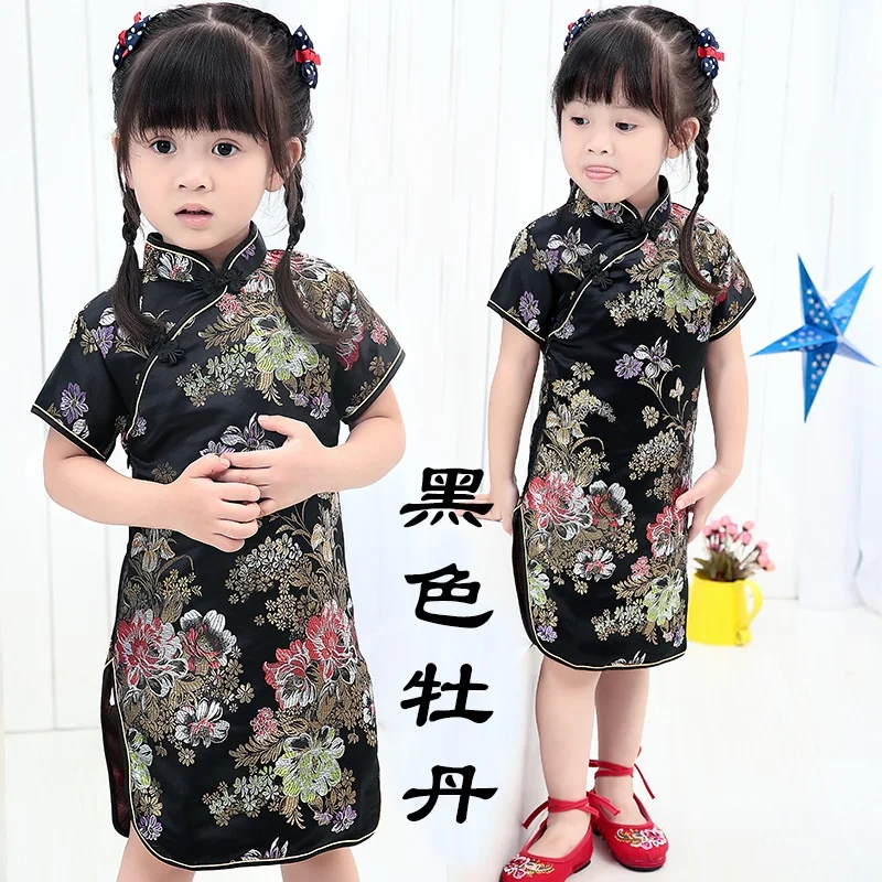 Summer Dresses Styles Chinese Cheongsams For Girls Traditional Chinese Dress For Children Tang Suit Baby Costumes