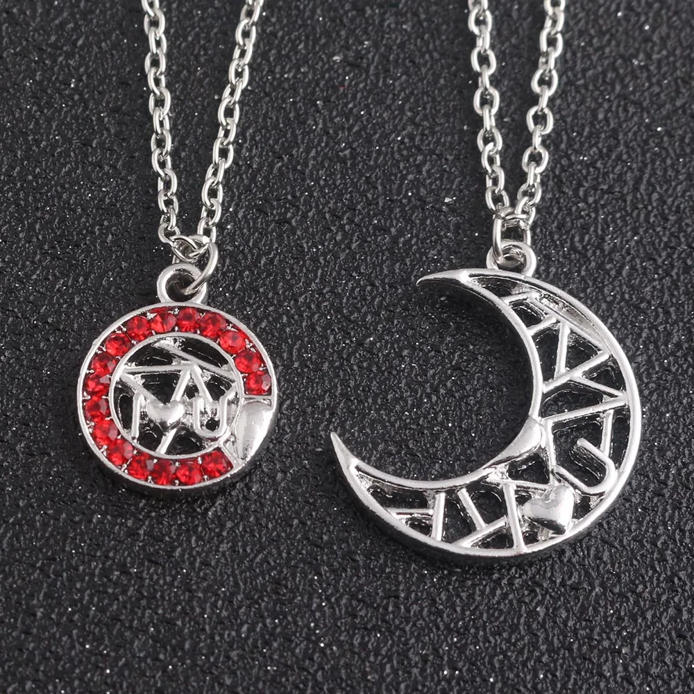 

RJ Fashion Game Of Throne Lover Necklace Moon Of My Life My Sun And Stars Pendant Red Crystal Necklaces Men Women Couple Jewelry