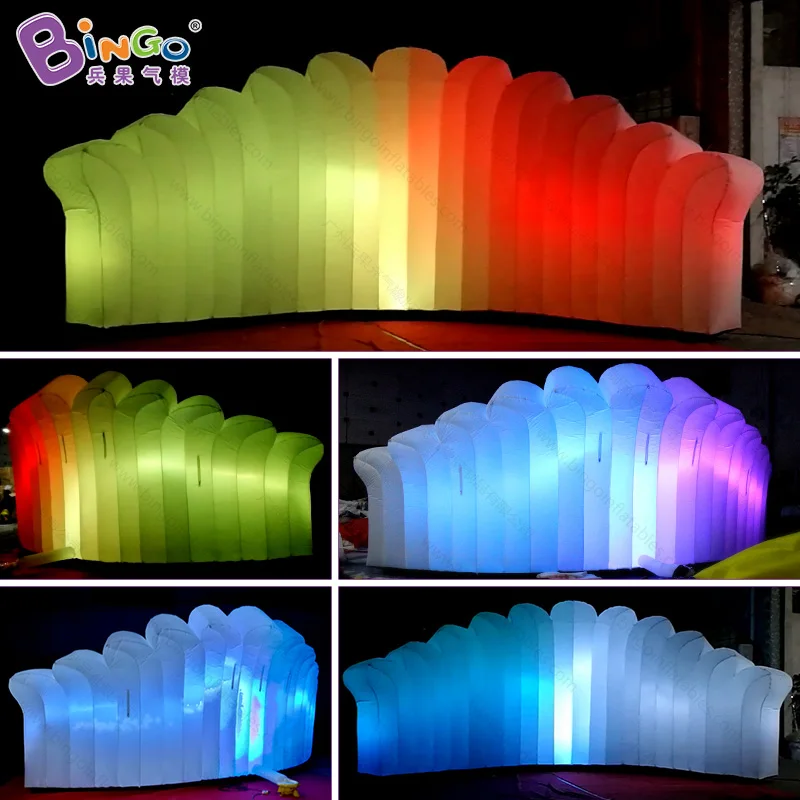  Free delivery 7X3 meters colorful LED inflatable lighting wall for romantic wedding party decoratio