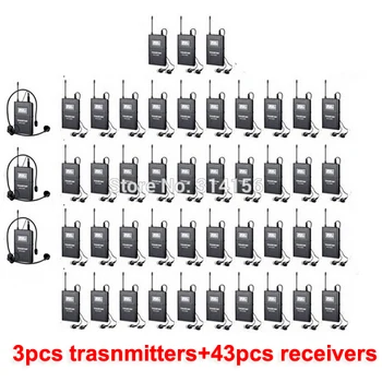 

Takstar WTG-500/WTG 500 Wireless Tour Guide System UHF 6 selectable channels 100m operating range 3 Transmitter+43 Receivers