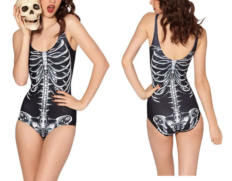 skull one piece bathing suit