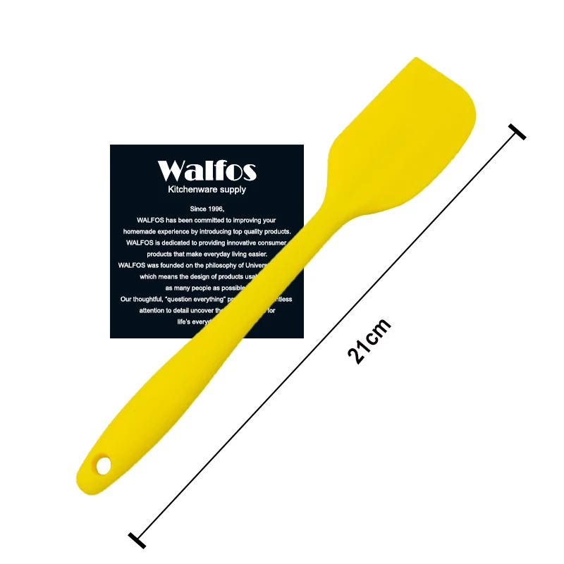 WAFLOS yellow 21cm WALFOS пищевая антипригарная силиконовая лопатка для приготовления пищи, набор для печенья, кондитерских изделий, скребок, лопатка для выпечки, силиконовая лопатка - Цвет: WAFLOS yellow 21cm