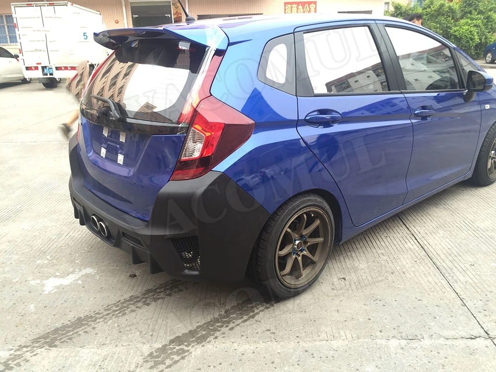 PP материал наборы тела задний бампер спойлер диффузор для Honda FIT 2014 2015 2016 2017
