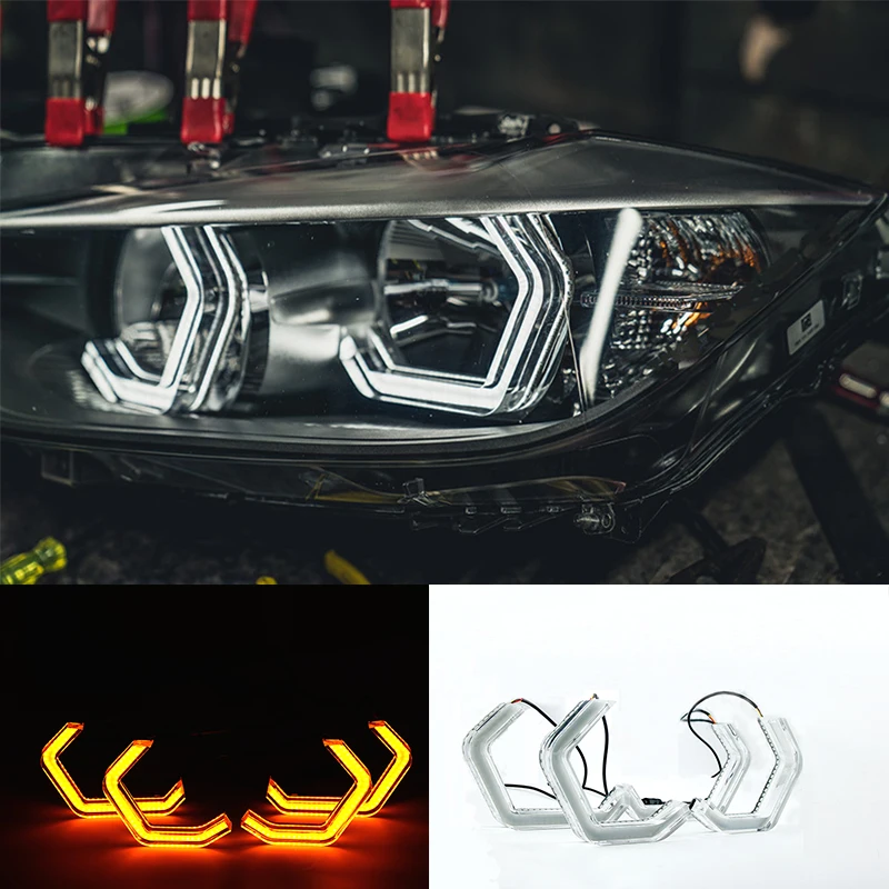  Switchback Concept M4 Iconic Style LED Crystal Angel Eye Kit Eyes Kits for BMW M4 F80 2 3 4 series  - 32925267231