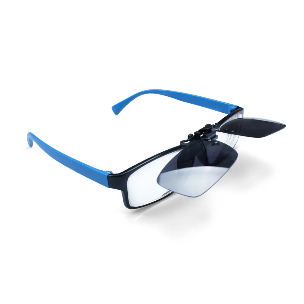 2Pcs Polarized Night Vision Clip On Flip Up Driving Lens Glasses