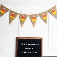 День благодарения осень прозрачный, конфеты кукуруза шаблон мешковины/конопли/Лен на заказ Креативный дизайн ручной висячее украшение баннеры