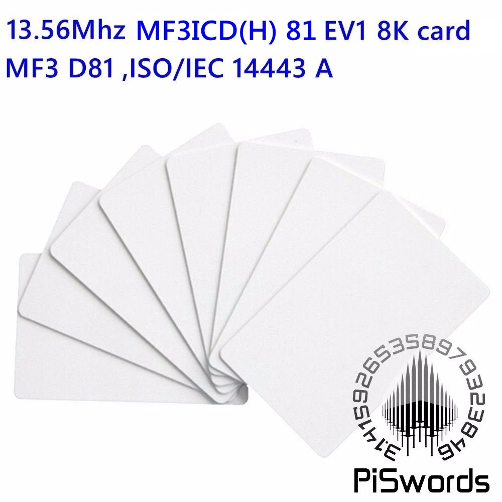 Пустая карта MF3ICD(H) 81 EV1 8K M3 IC D81 ISO14443A ПВХ 13 56 МГц NFC RFID | Безопасность и защита