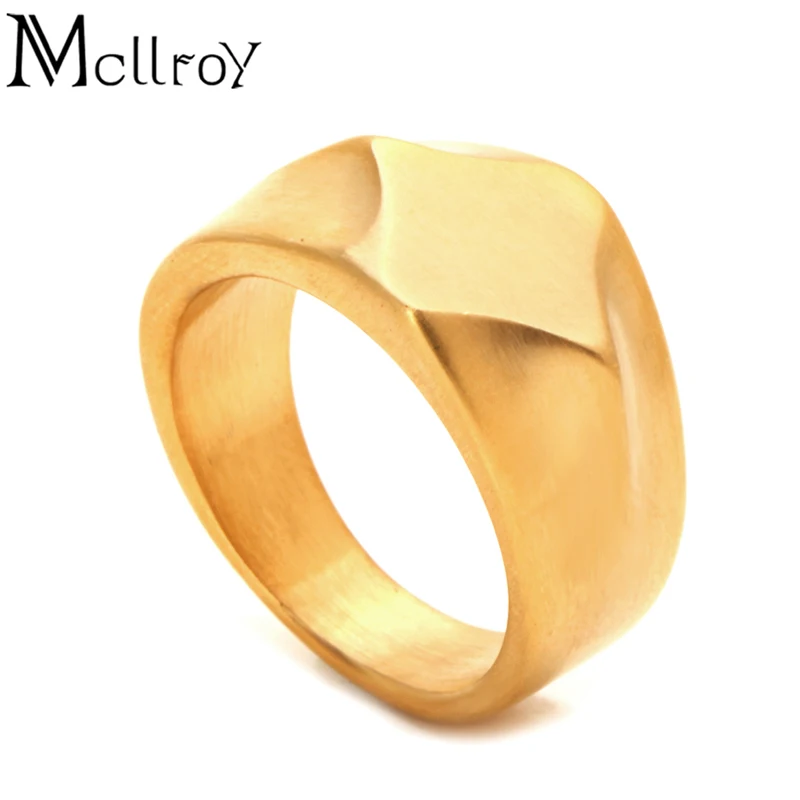 Mcllroy Модные мужские кольца из титановой стали черные свадебные ювелирные изделия