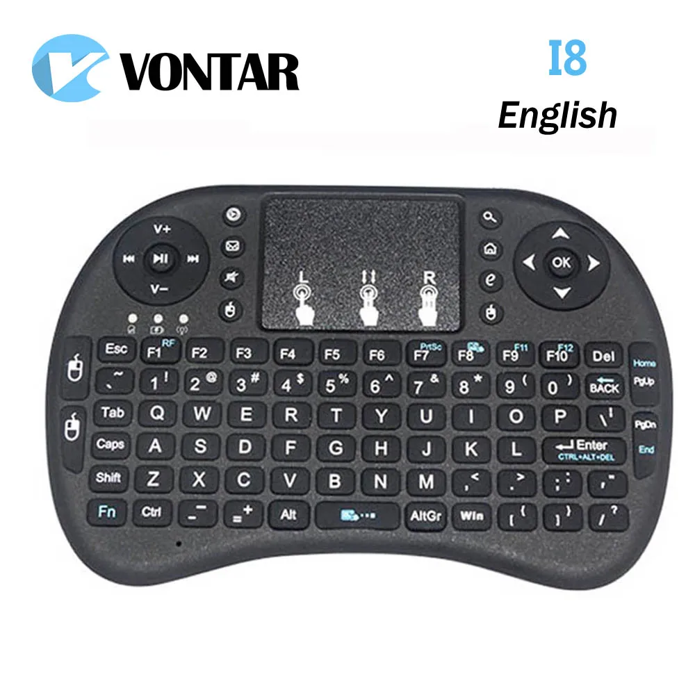 Vontar i8 Мини-Клавиатура английская литий-ионная батарея версия i8+ Air mouse пульт дистанционного управления тачпад ручной для ТВ-бокса ноутбука планшета