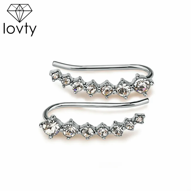 

lovty AAA Zircon Stud Earrings Fashion Brass Micro-inlaid CZ Earrings for Women Wedding Party Jewelry Accessories