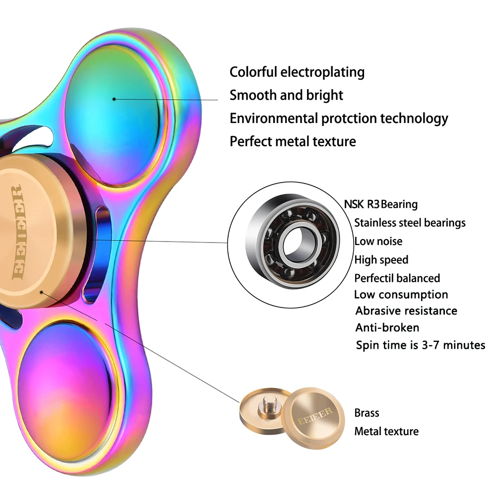 Fidget Spinner estresse ansiedade adultos criança dedo Hand Spinner : Hand Spinner Eeieer e1